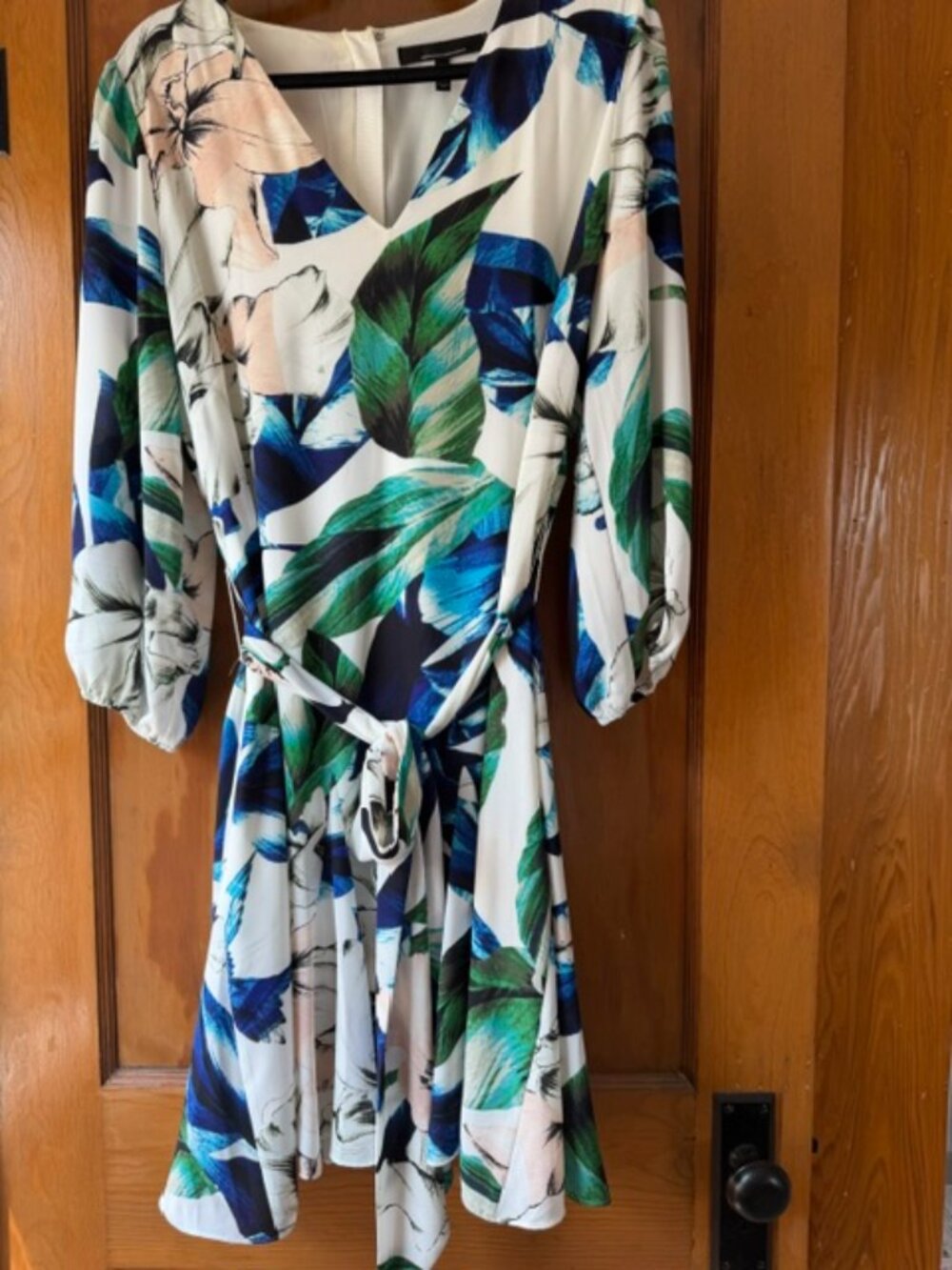 White House Black Market Floral Belted Dress | Size 14